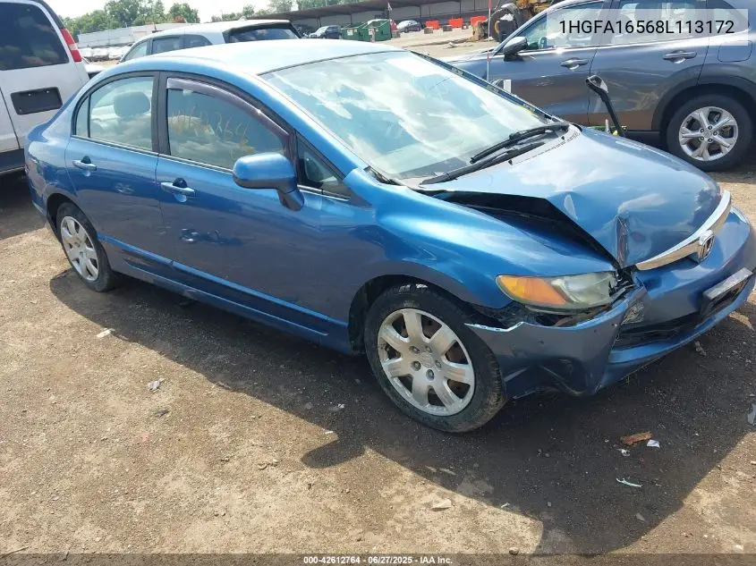 2008 Honda Civic Lx VIN: 1HGFA16568L113172 Lot: 42612764