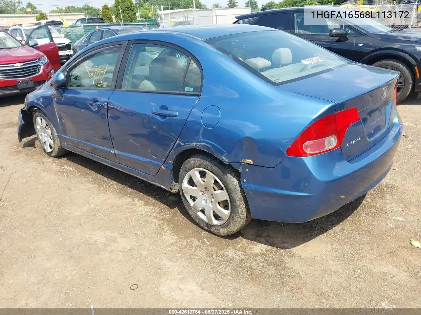 2008 Honda Civic Lx VIN: 1HGFA16568L113172 Lot: 42612764
