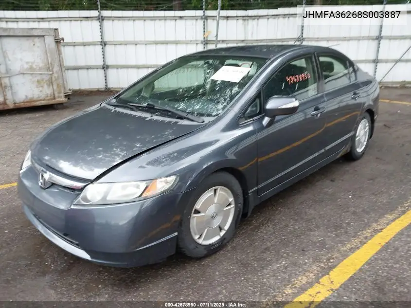 2008 Honda Civic Hybrid VIN: JHMFA36268S003887 Lot: 42678950