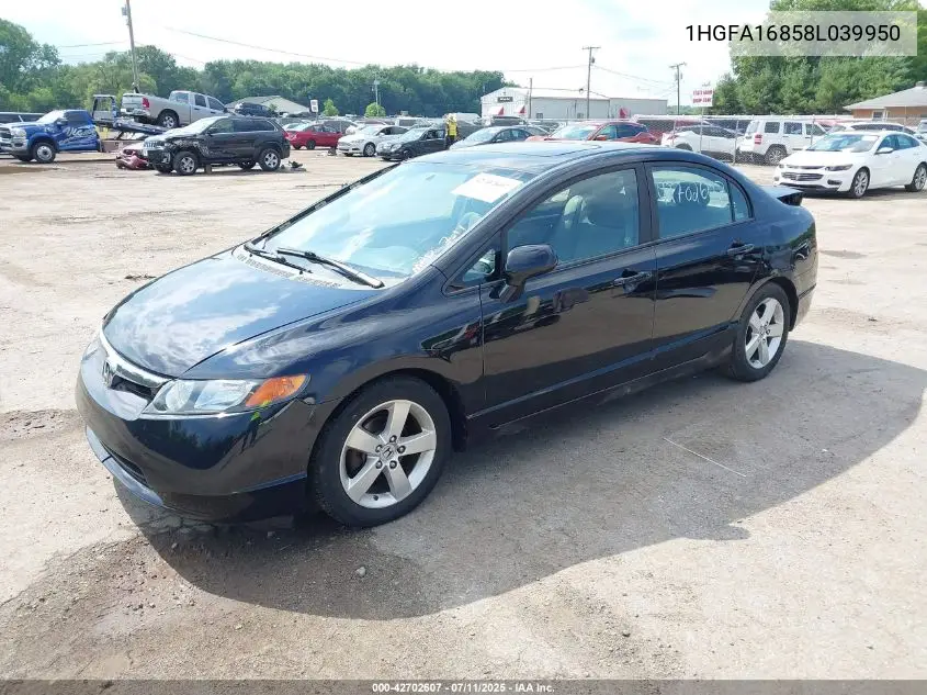 2008 Honda Civic Ex VIN: 1HGFA16858L039950 Lot: 42702607