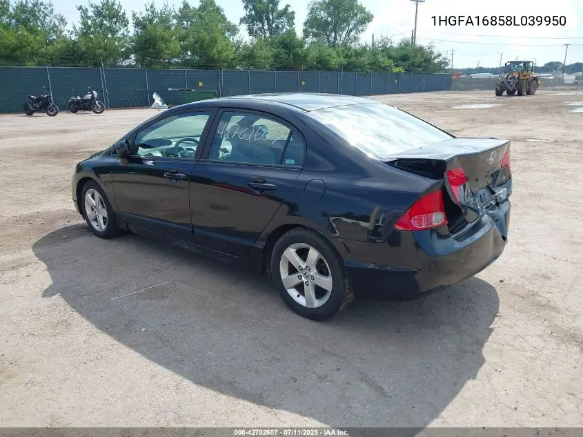 2008 Honda Civic Ex VIN: 1HGFA16858L039950 Lot: 42702607