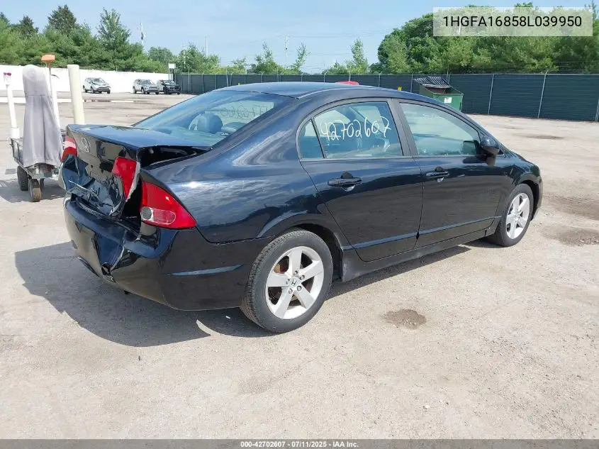 2008 Honda Civic Ex VIN: 1HGFA16858L039950 Lot: 42702607