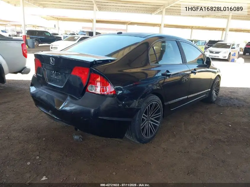 2008 Honda Civic Ex VIN: 1HGFA16828L016089 Lot: 42721633