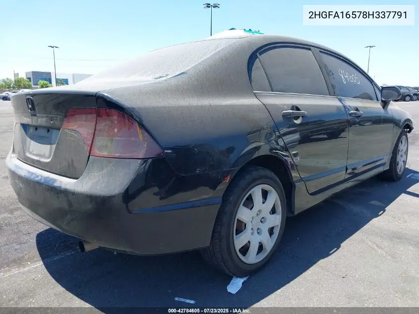 2008 Honda Civic Lx VIN: 2HGFA16578H337791 Lot: 42784605