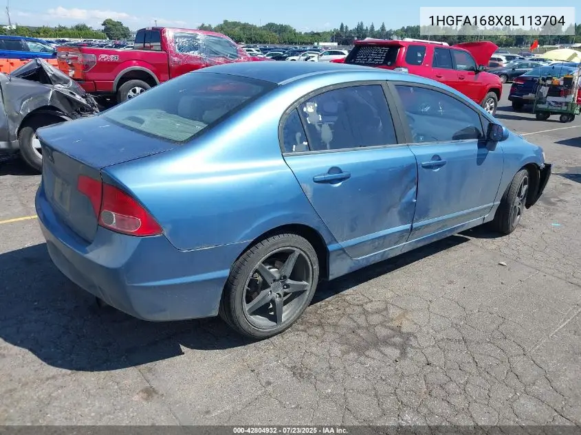 2008 Honda Civic Ex VIN: 1HGFA168X8L113704 Lot: 42804932