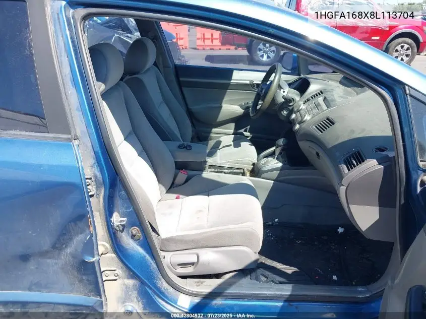2008 Honda Civic Ex VIN: 1HGFA168X8L113704 Lot: 42804932
