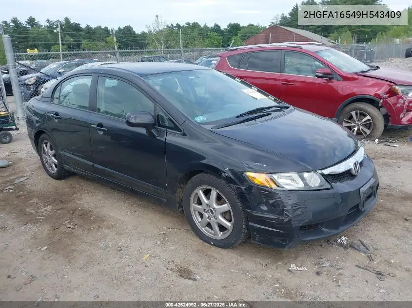 2009 Honda Civic Lx VIN: 2HGFA16549H543409 Lot: 42624992