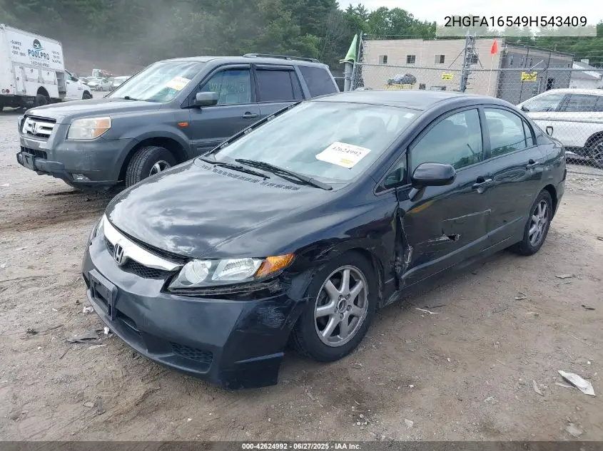 2009 Honda Civic Lx VIN: 2HGFA16549H543409 Lot: 42624992