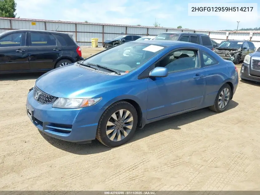 2009 Honda Civic Ex-L VIN: 2HGFG12959H514217 Lot: 42703255