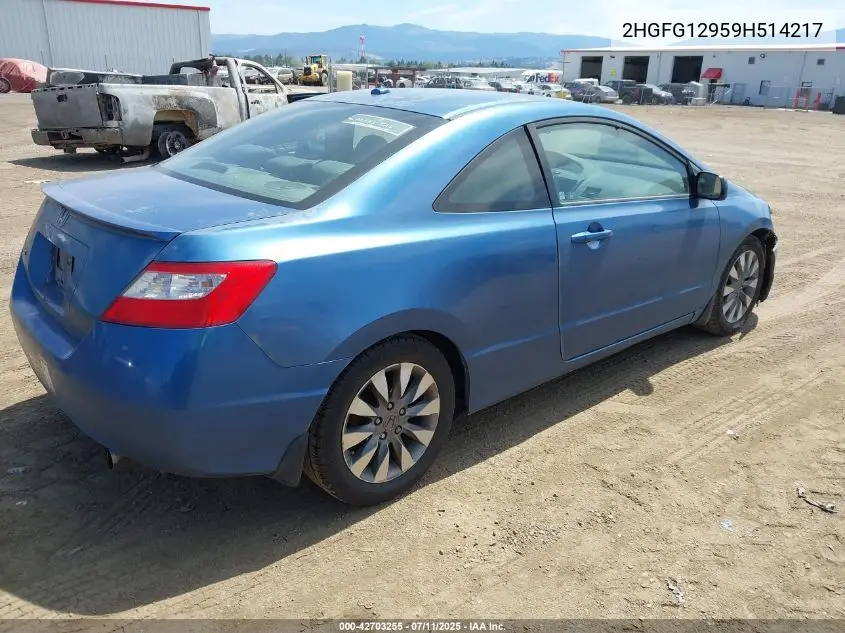 2009 Honda Civic Ex-L VIN: 2HGFG12959H514217 Lot: 42703255