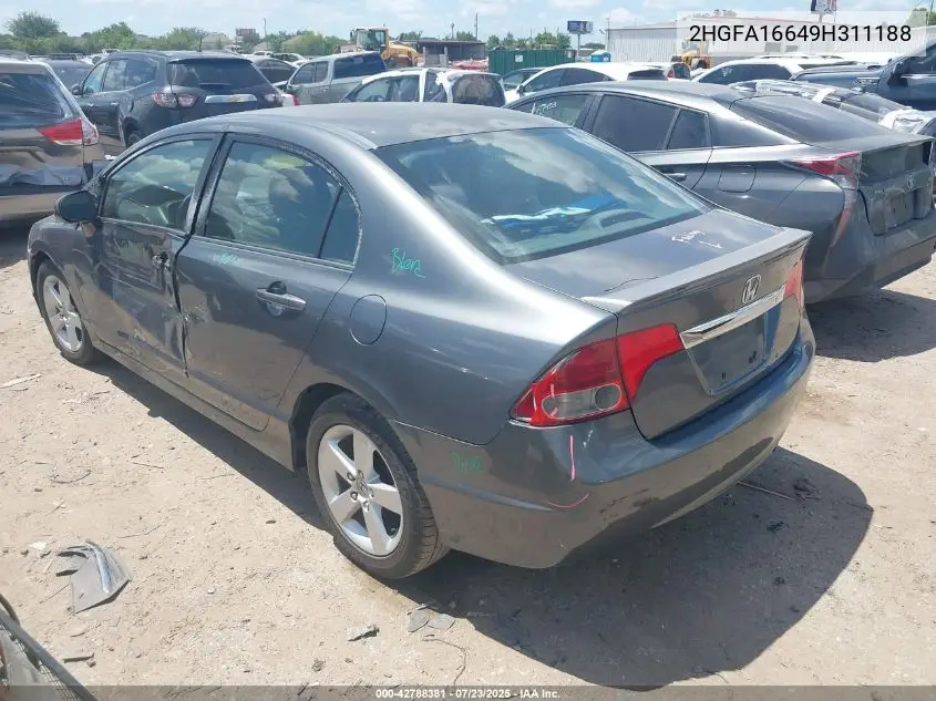 2009 Honda Civic Lx-S VIN: 2HGFA16649H311188 Lot: 42788381