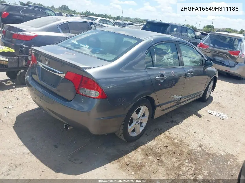 2009 Honda Civic Lx-S VIN: 2HGFA16649H311188 Lot: 42788381