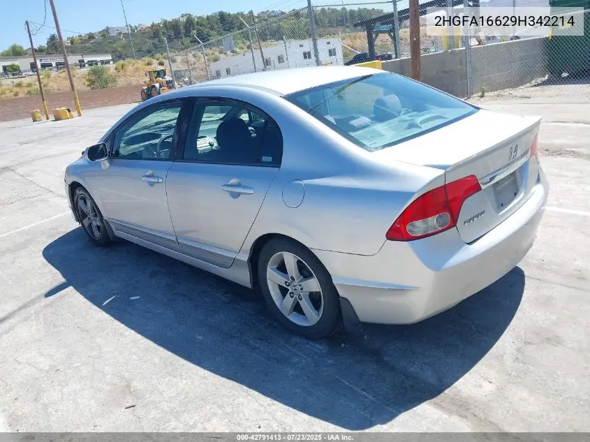 2009 Honda Civic Lx-S VIN: 2HGFA16629H342214 Lot: 42791413