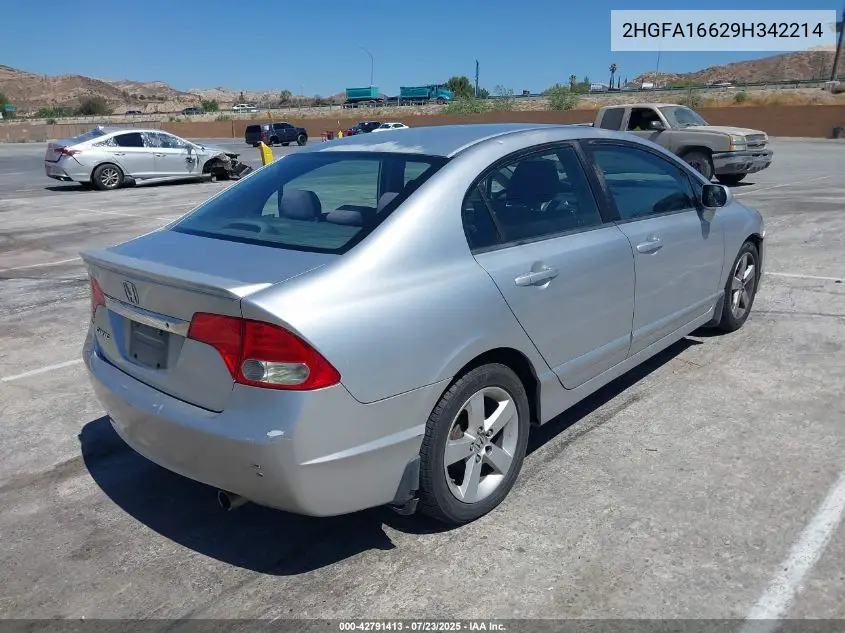 2009 Honda Civic Lx-S VIN: 2HGFA16629H342214 Lot: 42791413
