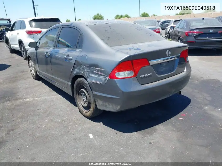 2009 Honda Civic Lx VIN: 19XFA16509E040518 Lot: 42817375