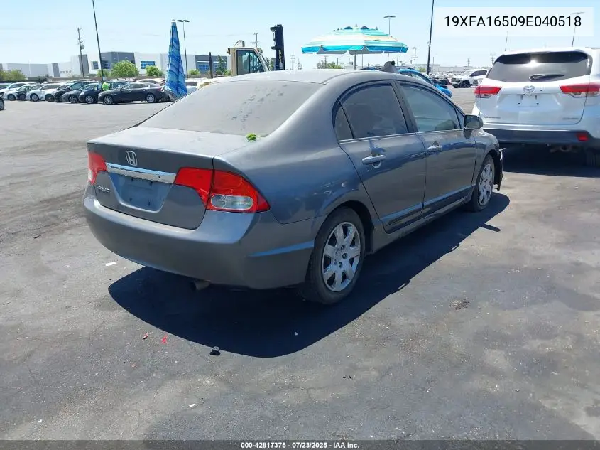 2009 Honda Civic Lx VIN: 19XFA16509E040518 Lot: 42817375