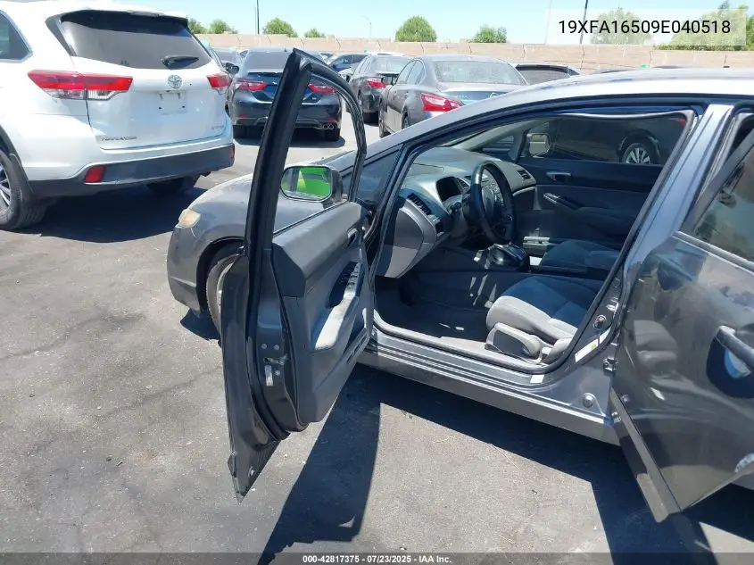 2009 Honda Civic Lx VIN: 19XFA16509E040518 Lot: 42817375
