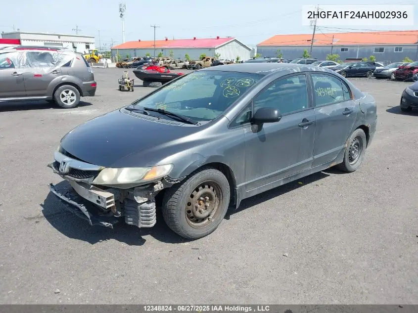 2010 Honda Civic Dx VIN: 2HGFA1F24AH002936 Lot: 12348824