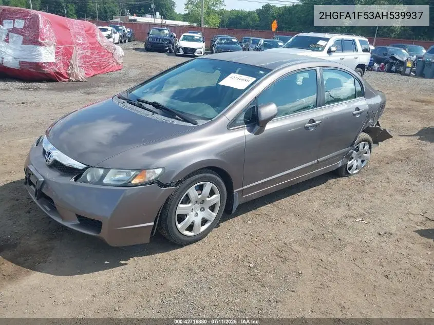 2010 Honda Civic Lx VIN: 2HGFA1F53AH539937 Lot: 42716880