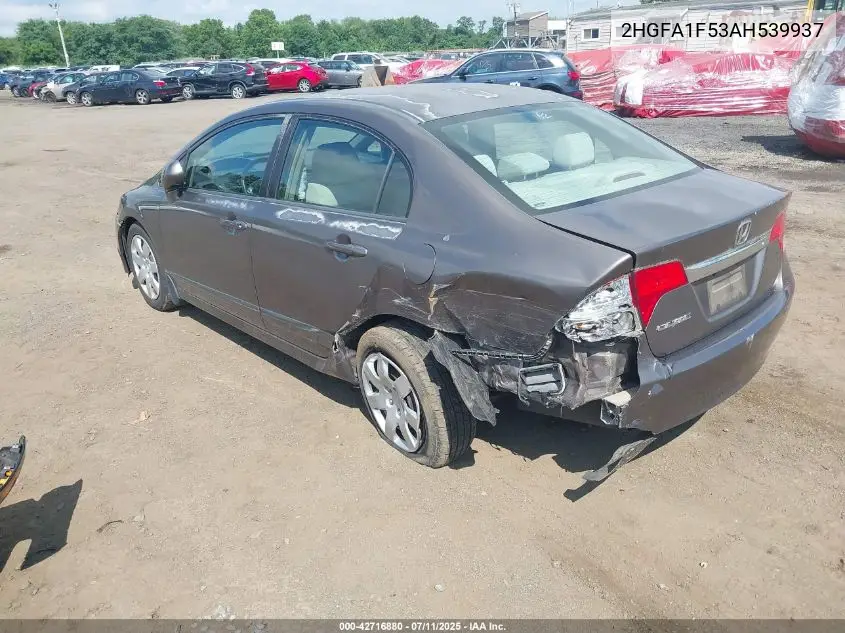 2010 Honda Civic Lx VIN: 2HGFA1F53AH539937 Lot: 42716880