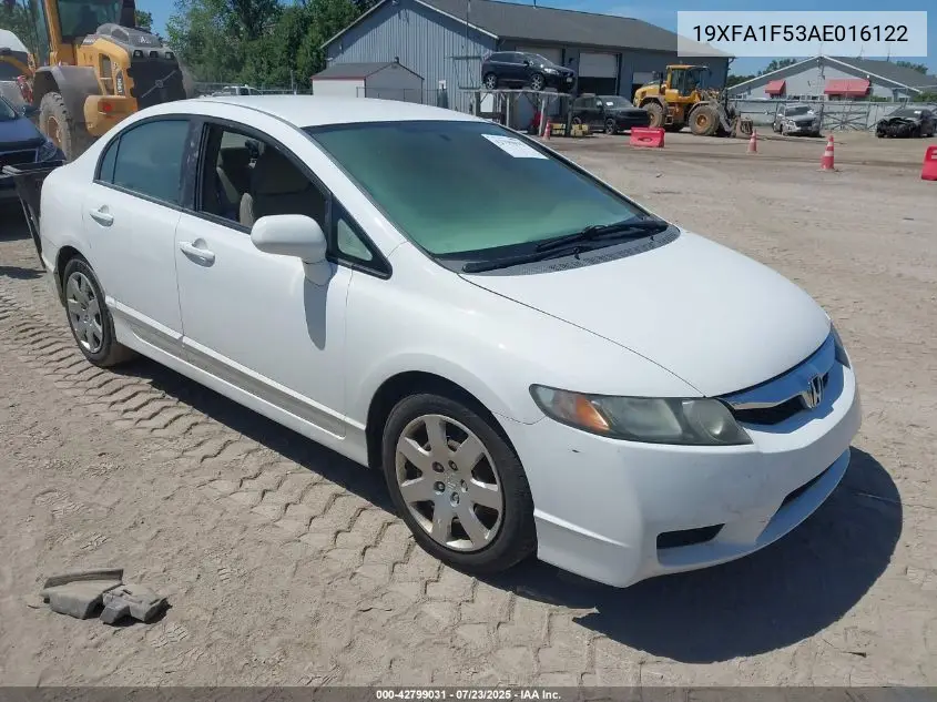 2010 Honda Civic Lx VIN: 19XFA1F53AE016122 Lot: 42799031