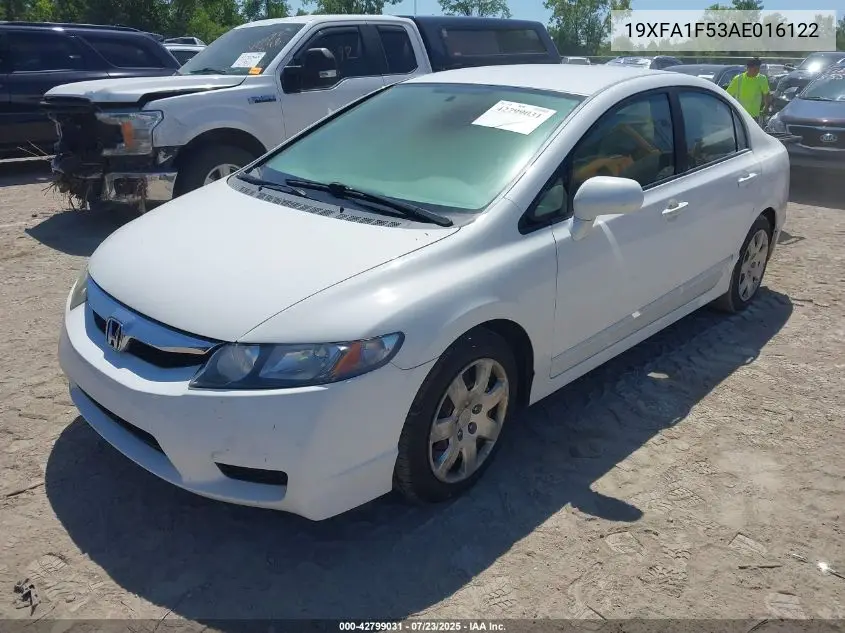 2010 Honda Civic Lx VIN: 19XFA1F53AE016122 Lot: 42799031