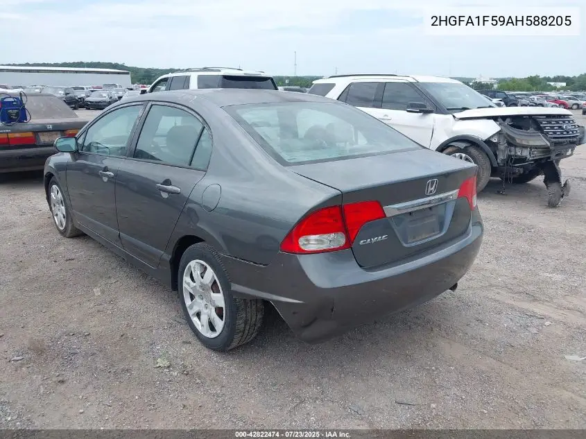 2010 Honda Civic Lx VIN: 2HGFA1F59AH588205 Lot: 42822474