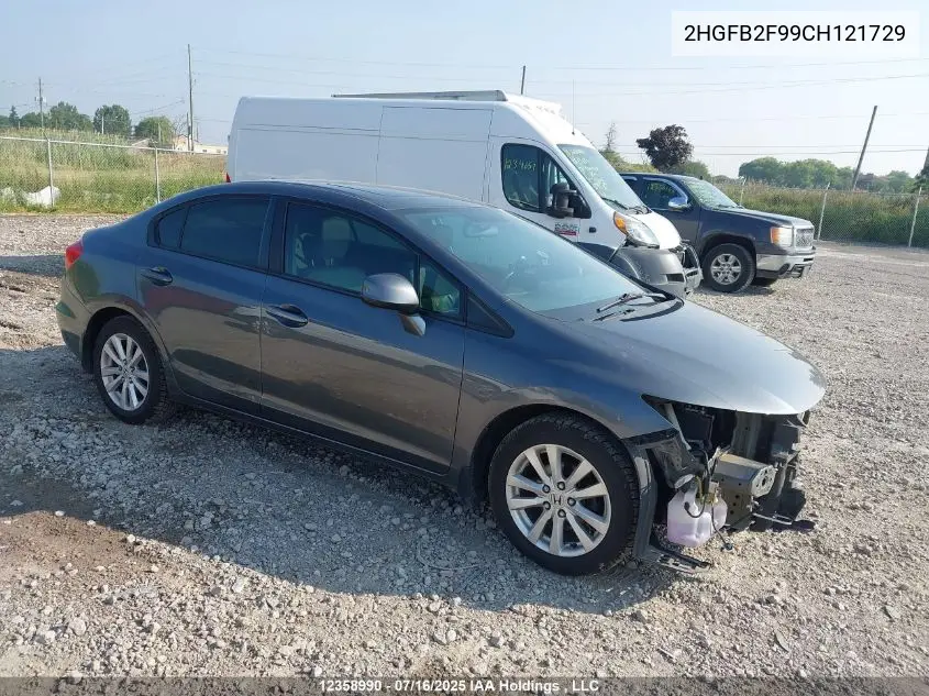 2HGFB2F99CH121729 2012 Honda Civic Ex-L