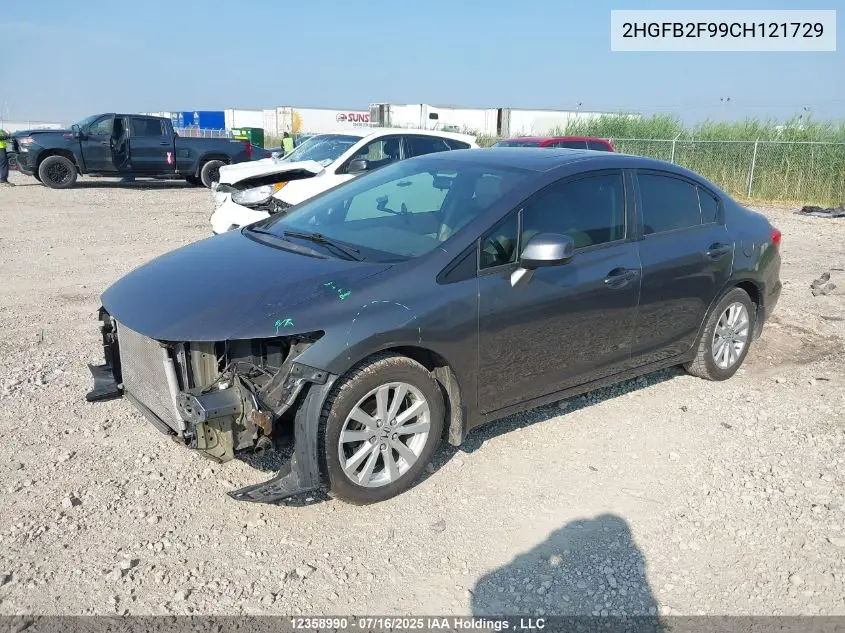 2HGFB2F99CH121729 2012 Honda Civic Ex-L