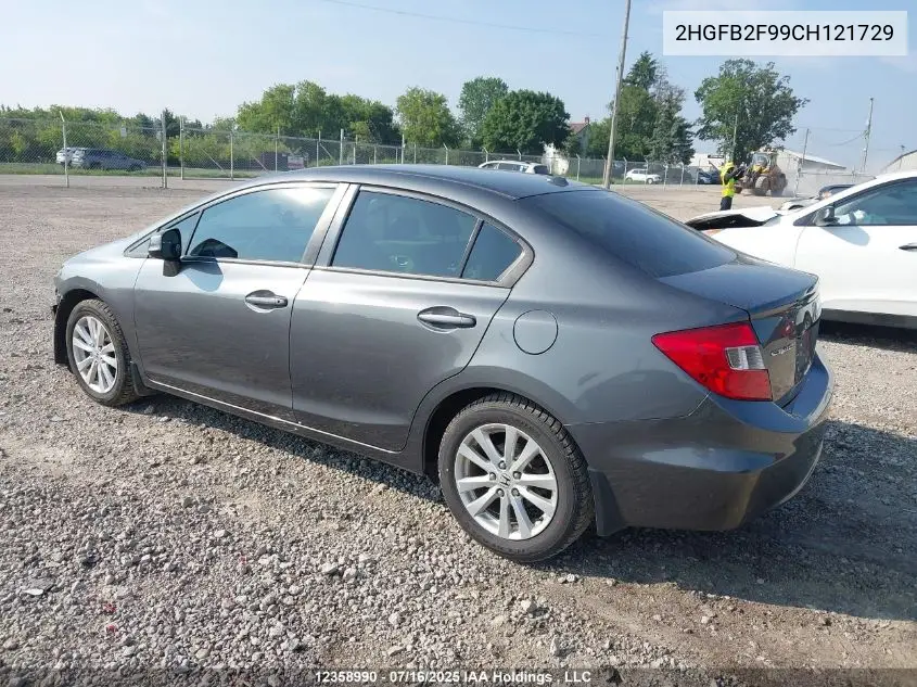 2HGFB2F99CH121729 2012 Honda Civic Ex-L