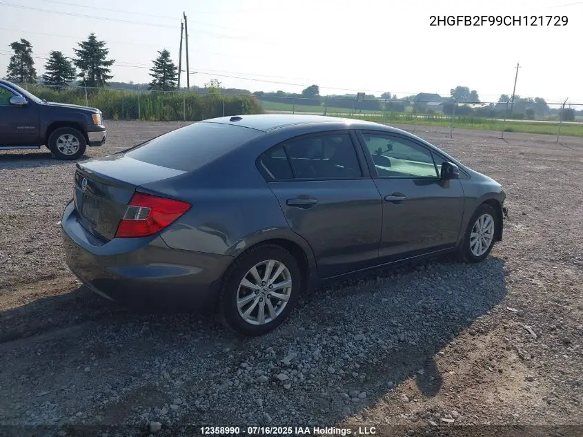2HGFB2F99CH121729 2012 Honda Civic Ex-L