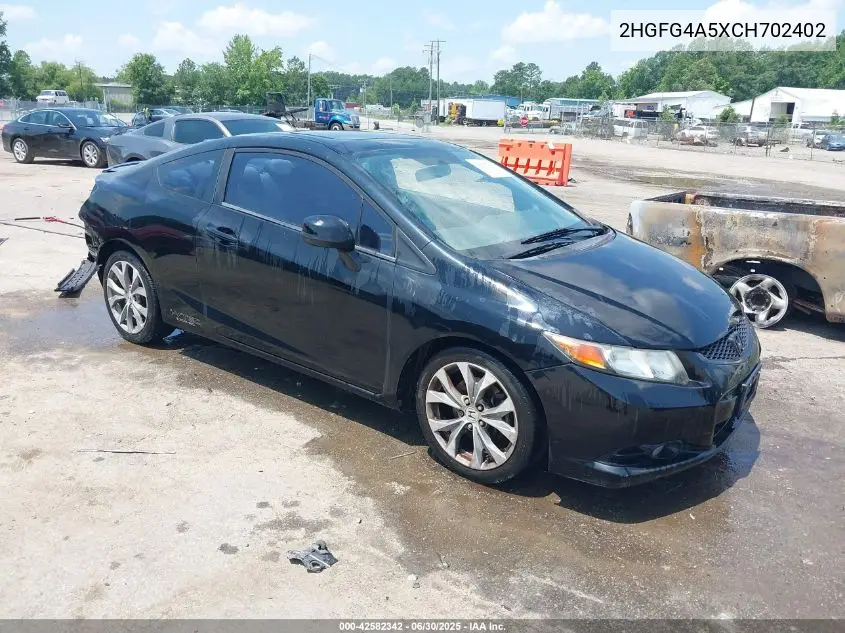 2012 Honda Civic Si VIN: 2HGFG4A5XCH702402 Lot: 42582342