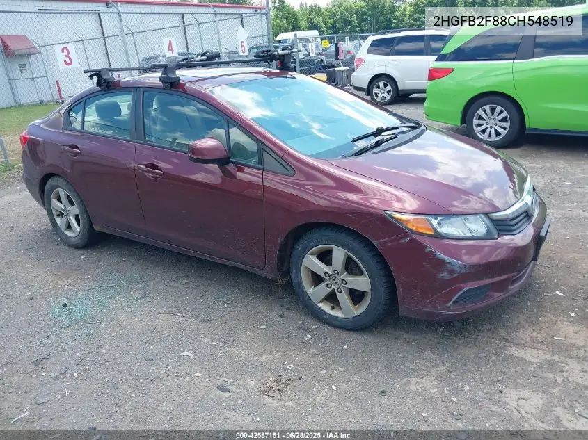 2012 Honda Civic Ex VIN: 2HGFB2F88CH548519 Lot: 42587151