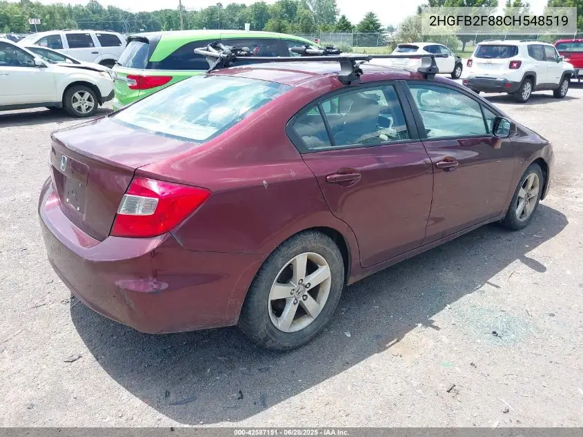 2012 Honda Civic Ex VIN: 2HGFB2F88CH548519 Lot: 42587151