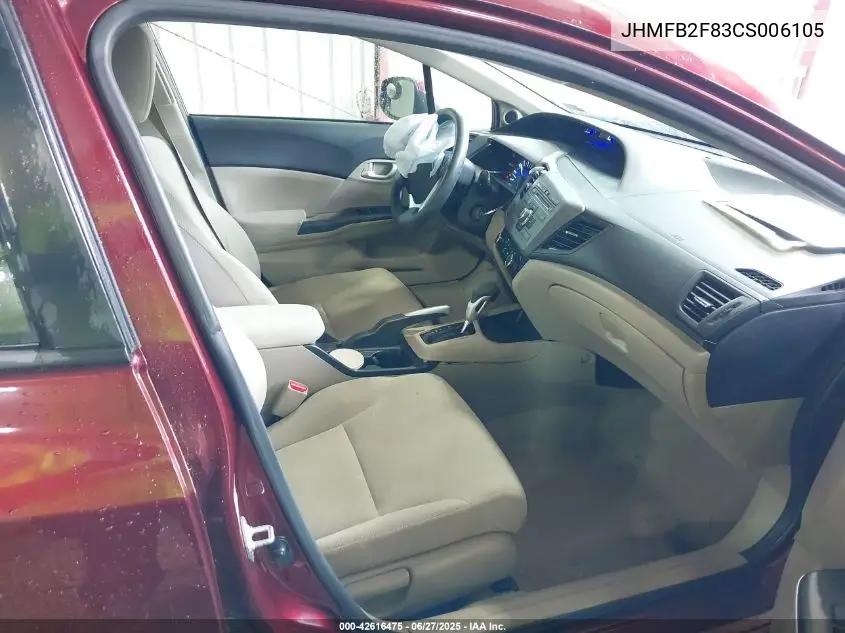 2012 Honda Civic Ex VIN: JHMFB2F83CS006105 Lot: 42616475