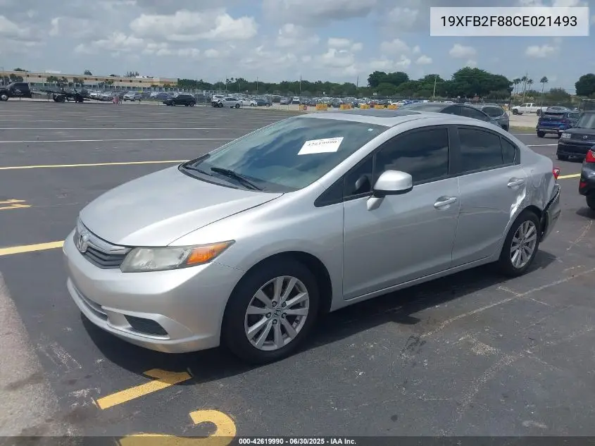 2012 Honda Civic Ex VIN: 19XFB2F88CE021493 Lot: 42619990