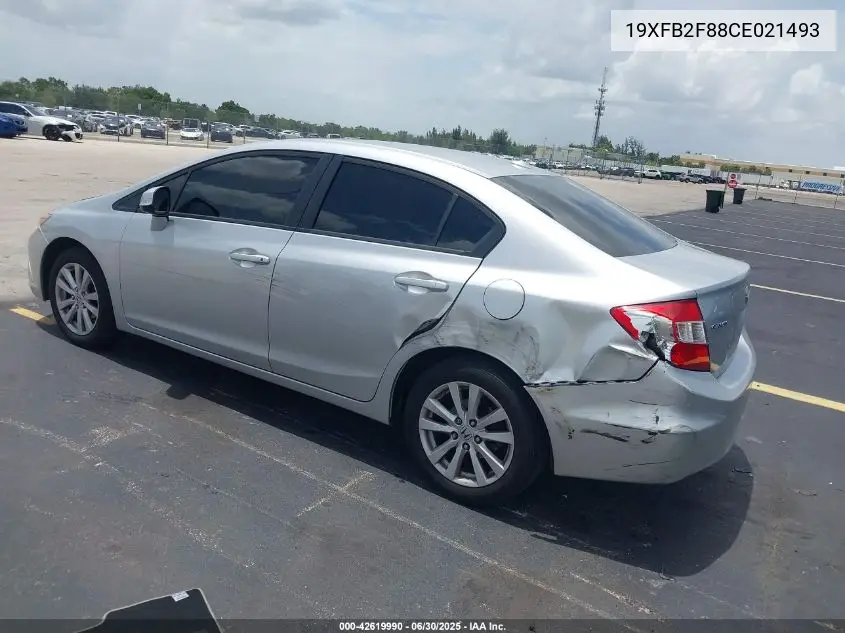 2012 Honda Civic Ex VIN: 19XFB2F88CE021493 Lot: 42619990