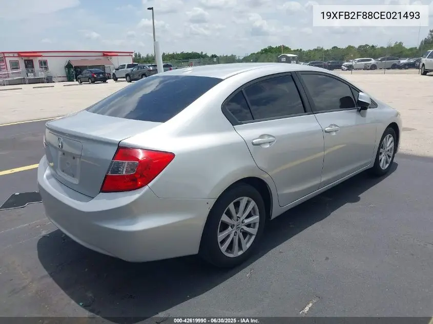 2012 Honda Civic Ex VIN: 19XFB2F88CE021493 Lot: 42619990
