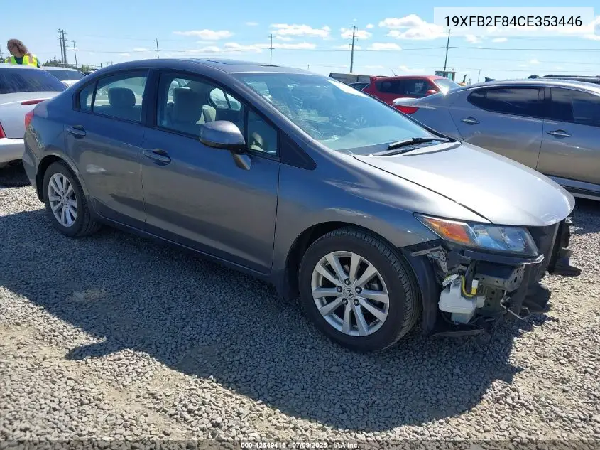 2012 Honda Civic Ex VIN: 19XFB2F84CE353446 Lot: 42649416