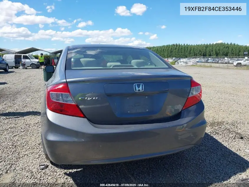 2012 Honda Civic Ex VIN: 19XFB2F84CE353446 Lot: 42649416