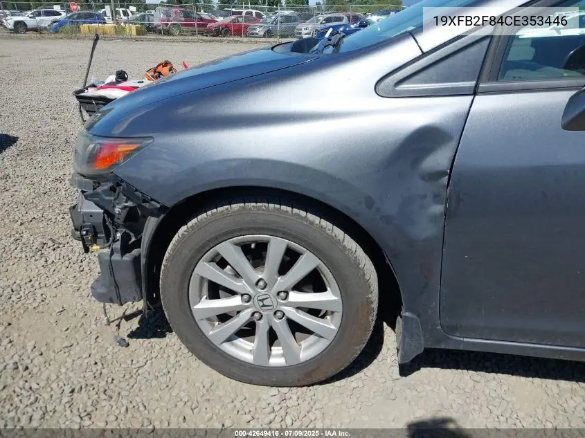 2012 Honda Civic Ex VIN: 19XFB2F84CE353446 Lot: 42649416