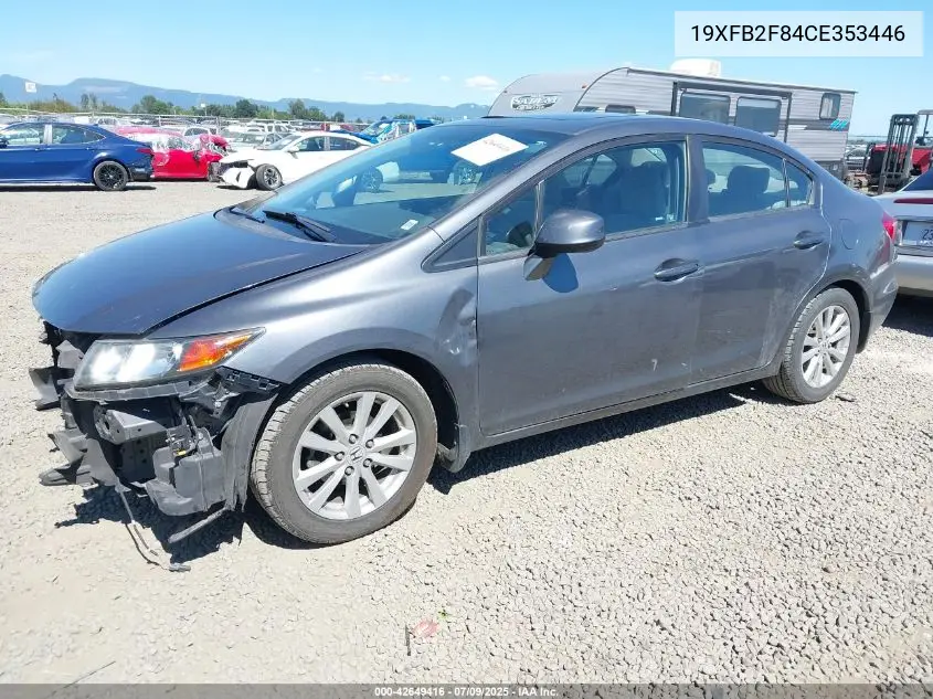 2012 Honda Civic Ex VIN: 19XFB2F84CE353446 Lot: 42649416