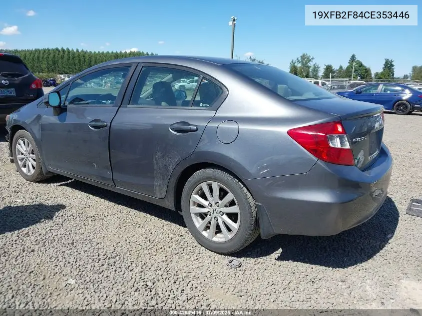 2012 Honda Civic Ex VIN: 19XFB2F84CE353446 Lot: 42649416