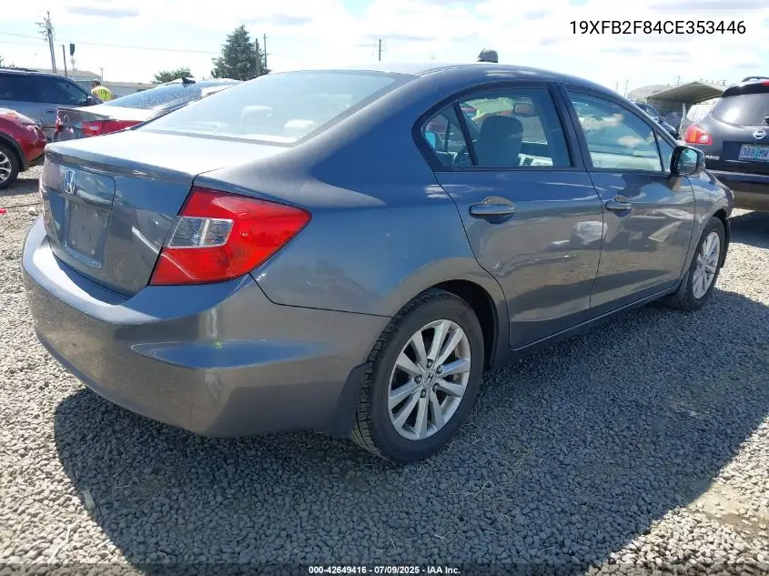 2012 Honda Civic Ex VIN: 19XFB2F84CE353446 Lot: 42649416