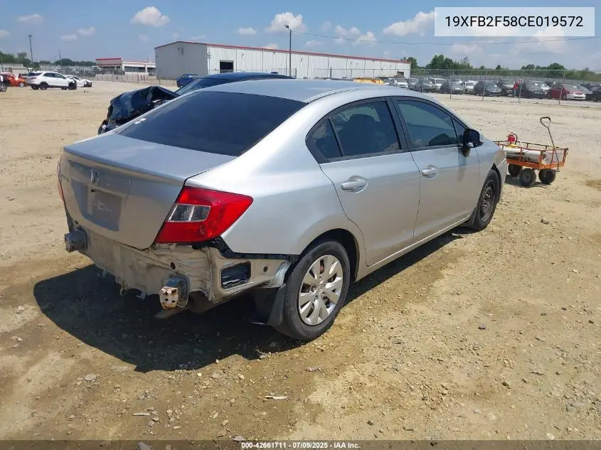2012 Honda Civic Lx VIN: 19XFB2F58CE019572 Lot: 42661711