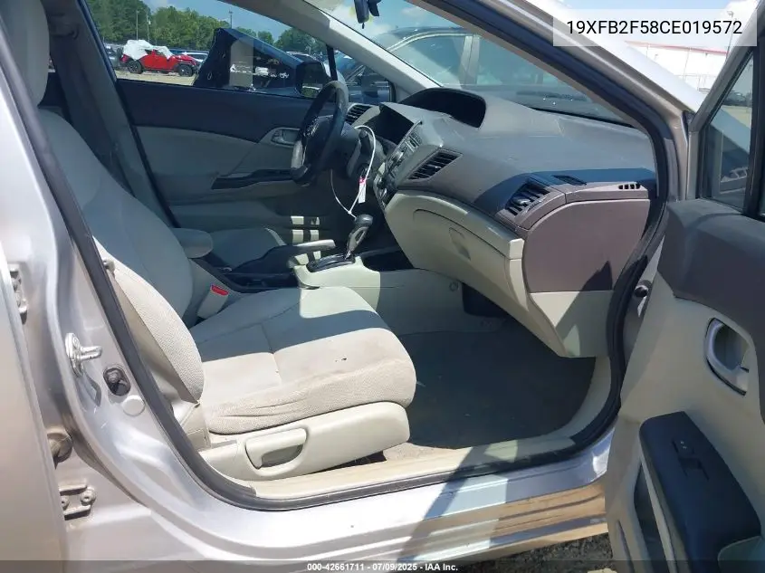 2012 Honda Civic Lx VIN: 19XFB2F58CE019572 Lot: 42661711