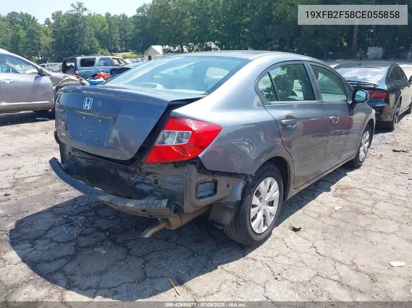2012 Honda Civic Lx VIN: 19XFB2F58CE055858 Lot: 42686677