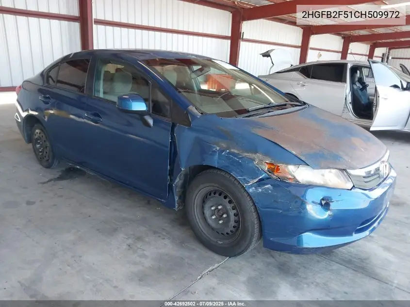 2012 Honda Civic Lx VIN: 2HGFB2F51CH509972 Lot: 42692502