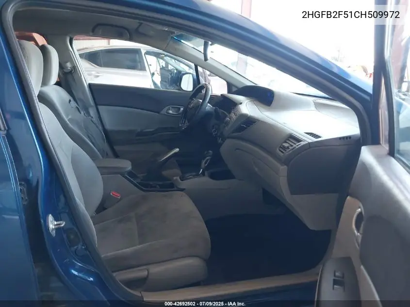 2012 Honda Civic Lx VIN: 2HGFB2F51CH509972 Lot: 42692502