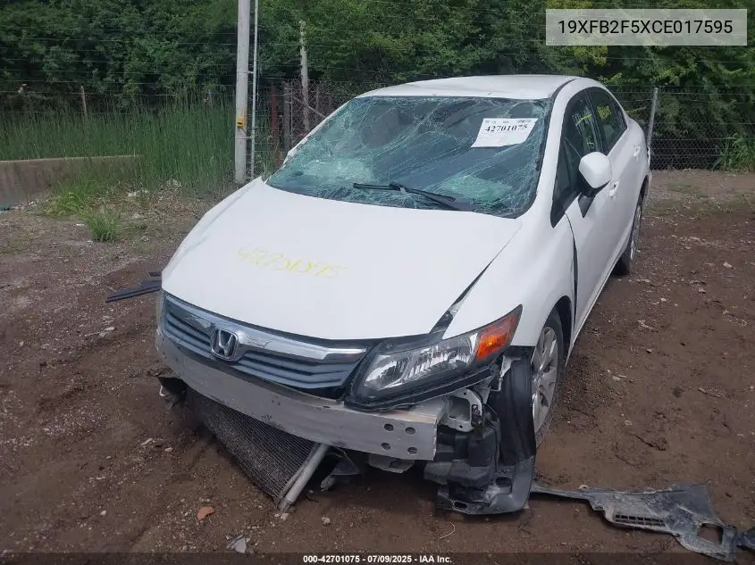 2012 Honda Civic Lx VIN: 19XFB2F5XCE017595 Lot: 42701075